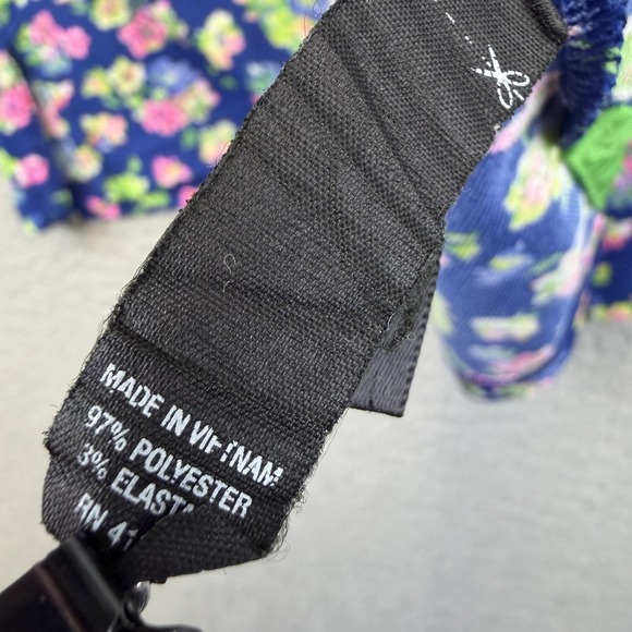 RLX Ralph Lauren Polo Shirt Mens Medium Blue Floral Golf Stretch Performance - Picture 11 of 12